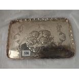 Edwardian cherub-decorated dressing table tray - 10.5" long - B'ham 1908 - 255gms