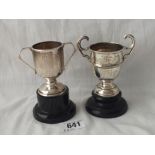 Two small two-handled trophies - 3" high