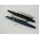 Two Parker fountain pens (one with damaged nib)