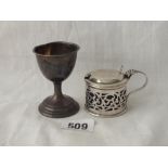 Circular mustard pot with BGL. B'ham 1903 and an eggcup 1904