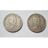 Two halfcrowns 1889 and 1891