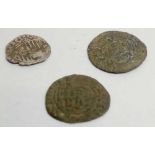 Three silver early British coins - unidentified
