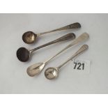 Four more Georgian cruet spoons