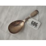 Georgian fiddle pattern caddy spoon - London 1840 by RB