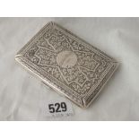 Victorian card case engraved with scrolls and strapwork - B'ham 1888 by H&T