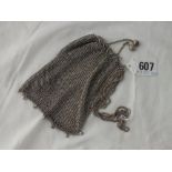 Silver mesh drawstring bag 119gms