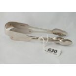 Two pairs of Exeter fiddle pattern sugar tongs by JW&RW,JW&JW