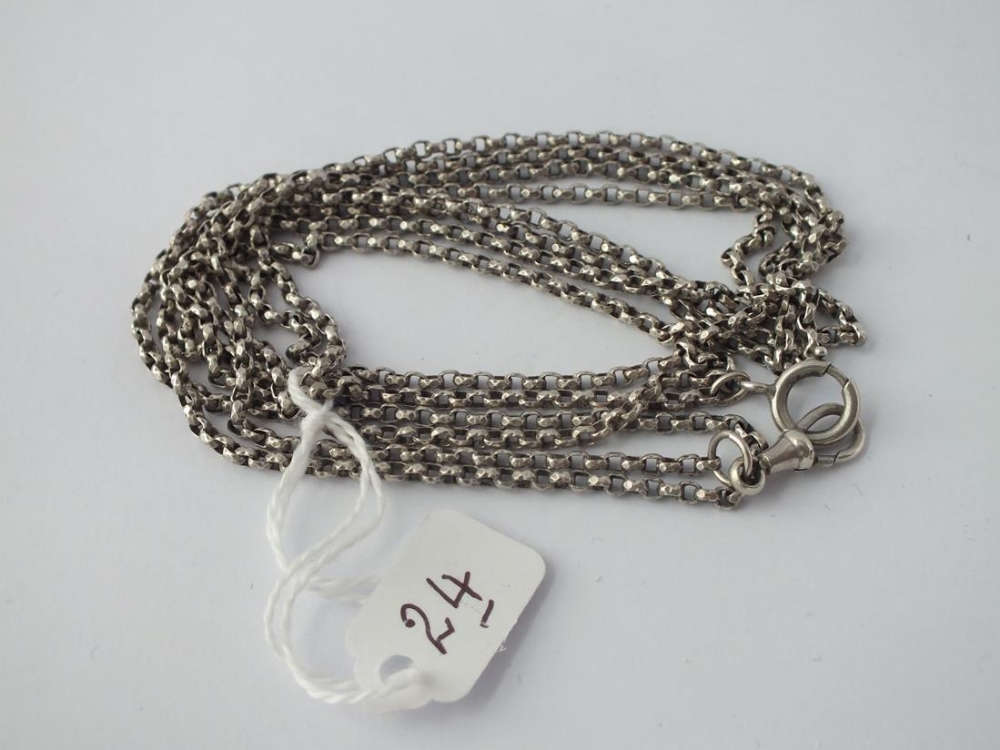 Long silver link guard chain