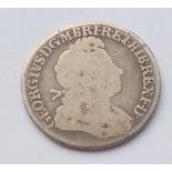 Silver George III 1st SSC shilling 1723