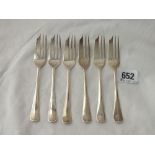 Set of six cake forks - plain Hanoverian - Sheffield 1927 - 105gms