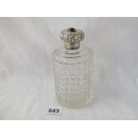 Sterling silver bottle inset with cabachon garnet? - 5" high