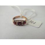 9ct seven-stone ring with full hallmarks and maker PDLJ - size M - 1.95gms