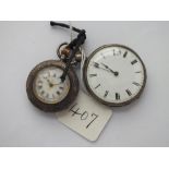 Two silver fob watches