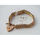 Rolled gold gate bracelet with padlock clasp