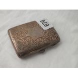 Chester silver scroll engraved cigarette case - 1909 by WN - 61gms