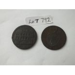 Braintree halfpenny token 1794 and Sudbury token