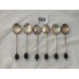 Set of six bean top spoons - B'ham 1935