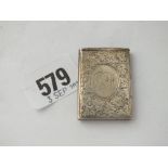 Very slim Victorian Vesta engraved with leaf motifs - B'ha 1883 by J+B595:B610+B595:B612+B595: