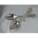 Pair William IV tablespoons - 1831 by AHS - 157gms