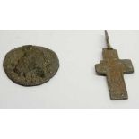 Roman coin and a Celtic cross