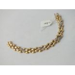 14CT GOLD AND DIAMOND BRACELET - 20.3GMS