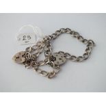 Two silver bracelets with padlock clasps