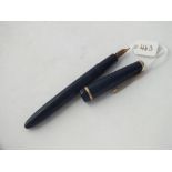 Blue Parker fountain pen with 14ct gold nib