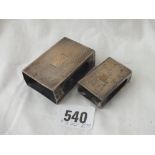 Pair of graduated matchbox holders, engine turned - London 1935 - 49gms