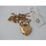 Heart pendant locket on fancy link chain - 4.4gms