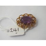 Victorian amethyst brooch set in gold