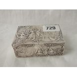 Late Victorian trinket box with hinged harbour scene cover - Chester 1898 by BM - 3.25" wide
