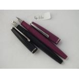 Three Platignum fountain pens incl. one very long black example