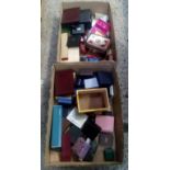 TWO CARTONS OF JEWELLERY & WATCH BOXES