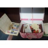 SMALL BOX OF STAMPS ETC