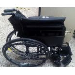 BLACK METAL FOLDING HARD TYRE MANUAL WHEELCHAIR