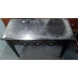 BLACK PAINTED CARVED PLANT TABLE