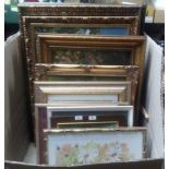 CARTON OF F/G PICTURES WITH GILT EDGED FRAMES