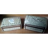 TWO SMALL JEWELLERY BOXES