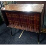 SMALL BOOKCASE WITH COLLECTION OF ENCYCLOPEDIAS