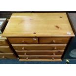 PINE CHEST OF 2 LONG & 2 SHORT DRAWERS