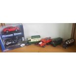 MATCHBOX BATTLE KING RECOVERY LORRY. CORGI DELIVERY VAN. LAND ROVER DEFENDER. OIL WAGON. MAISTO