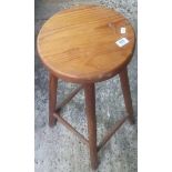 FOUR LEG BEECH LONG LEG STOOL A/F