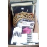 CARTON OF CLIP PHOTO FRAMES, F/G PICTURES & IPHONE CASE