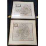 PAIR F/G & MOUNTED MORDEN COUNTY MAPS, SOMERSETSHIRE & WARWICKSHIRE