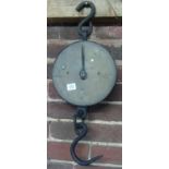 VINTAGE BRASS FACE SALTERS HANGING WEIGH SCALE