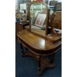 EDWARDIAN MAHOGANY DRESSING TABLE WITH MIRRORED BACK A/F