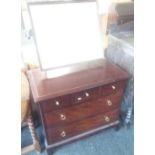 STAG CHEST OF 2 LONG & 2 & 3 SHORT DRAWERS WITH MIRRORED BACK