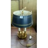 BRASS 3 BULB TABLE LAMP & SHADE