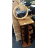 SMALL PINE REVOLVING CD STAND & BAMBOO MIRROR