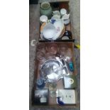 TWO CARTONS OF MIXED GLASS & CHINAWARE